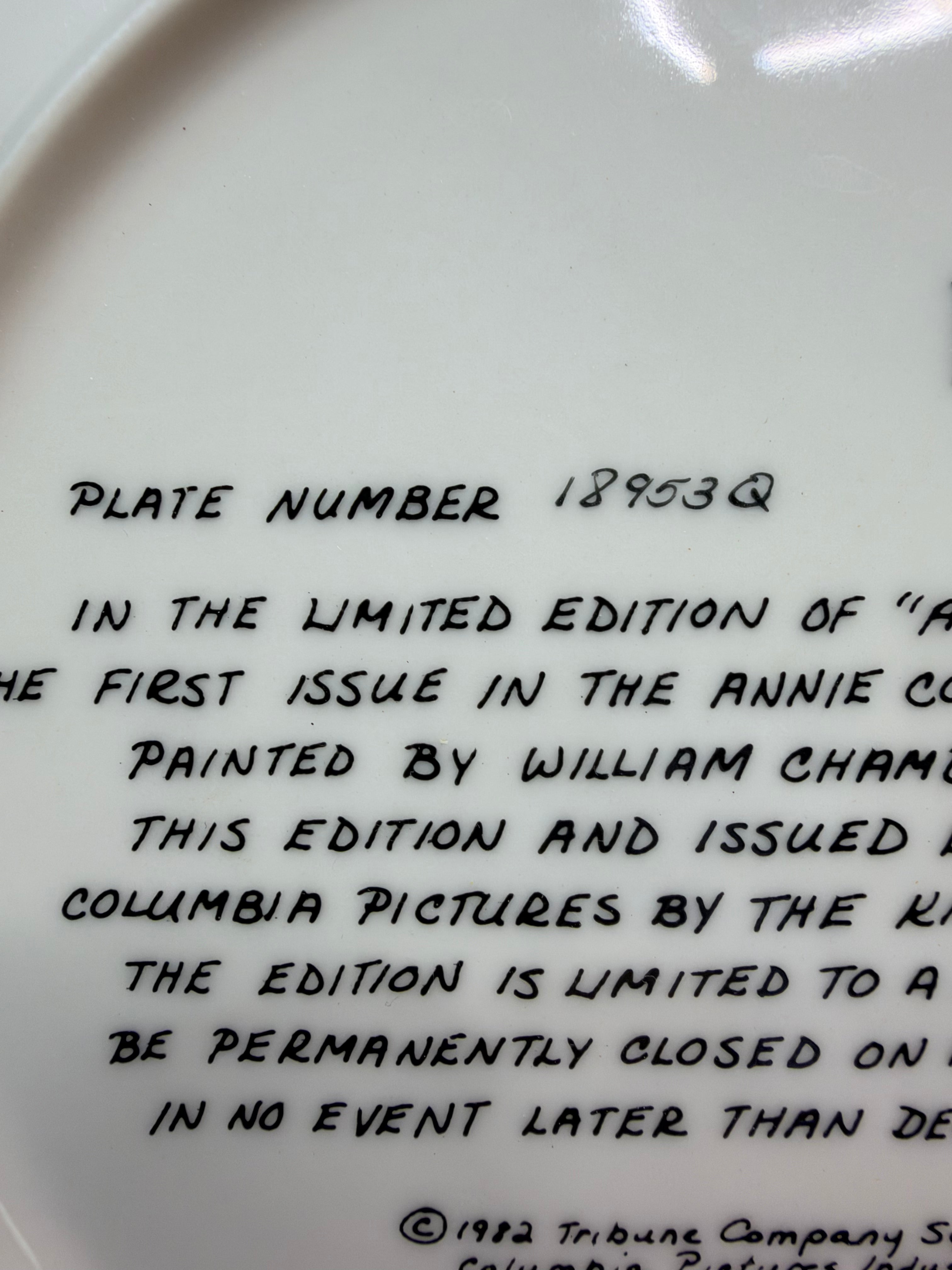 Edwin M. Knowles "Annie and Sandy" Collector Plate