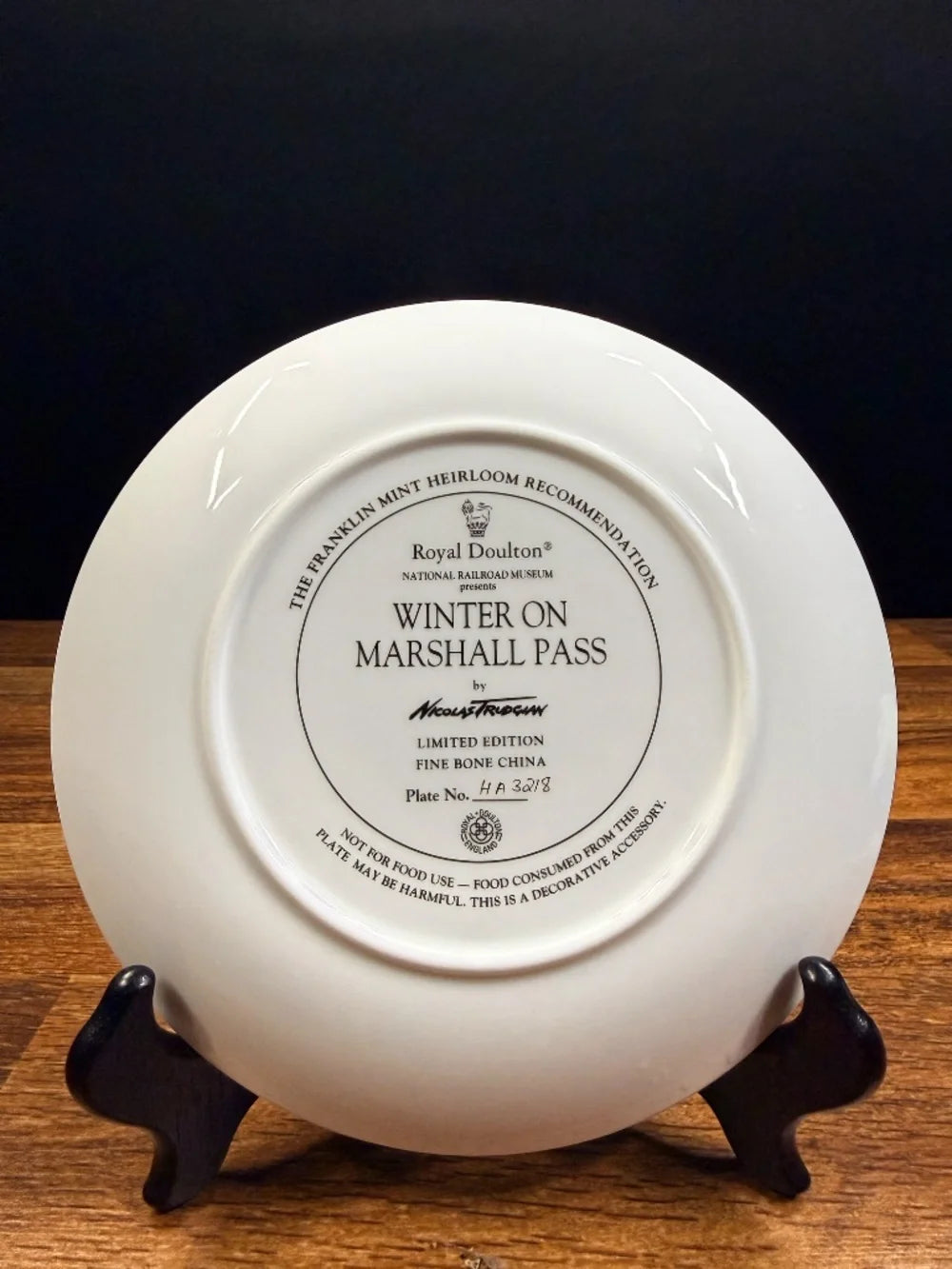 Royal Doulton “Winter on Marshall Pass” by Nicolas Trudgian Collector Plate