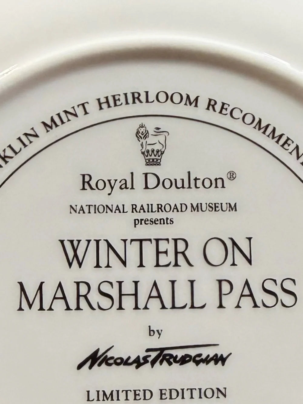 Royal Doulton “Winter on Marshall Pass” by Nicolas Trudgian Collector Plate